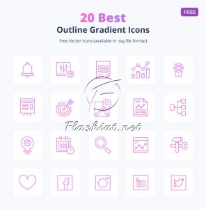 20 Best Outline Gradient Icons - Free Icon