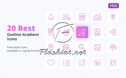 20 Best Outline Gradient Icons - Free Icon